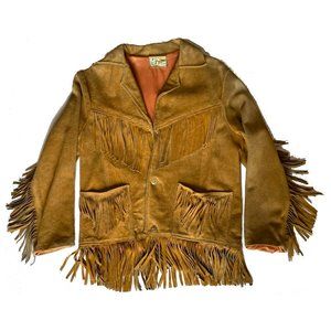 Rare Vintage Mid-1960s Fringed Buckskin/Suede Youth or petite Women's Jacket